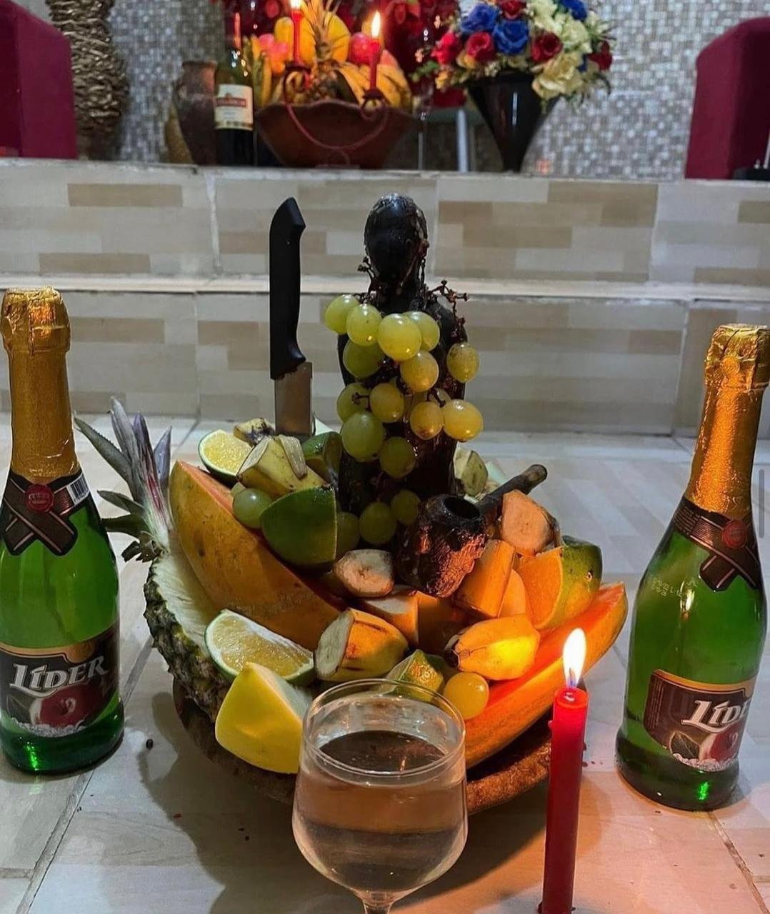 Trabalho espiritual com frutas e vela – registro de ritual